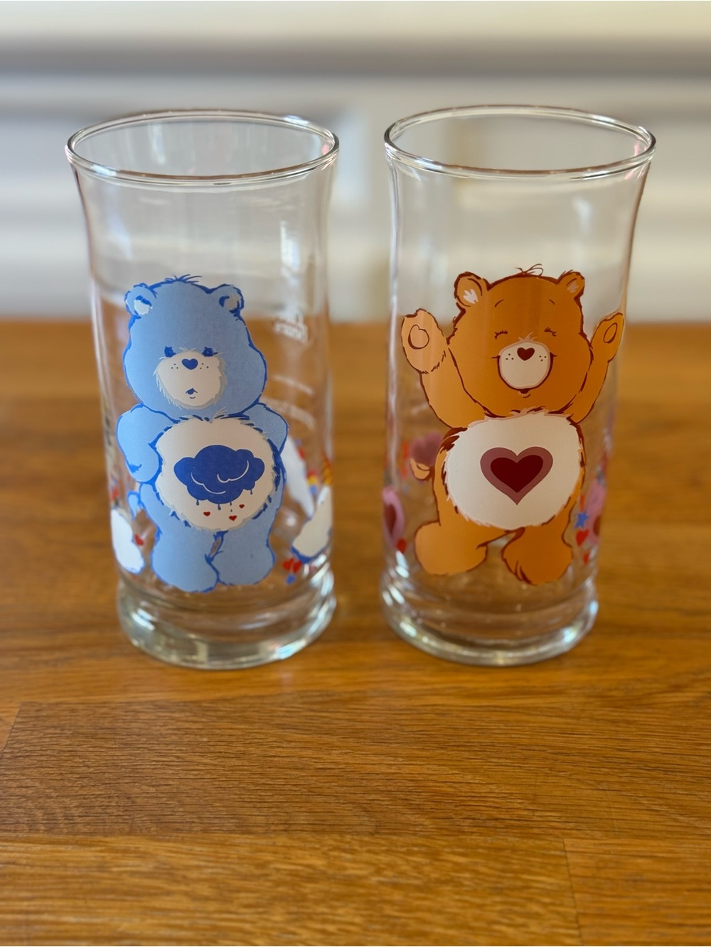 🌈 Vintage 1983 Pizza Hut Care Bears Glasses | Grumpy Bear & Tenderheart Bear